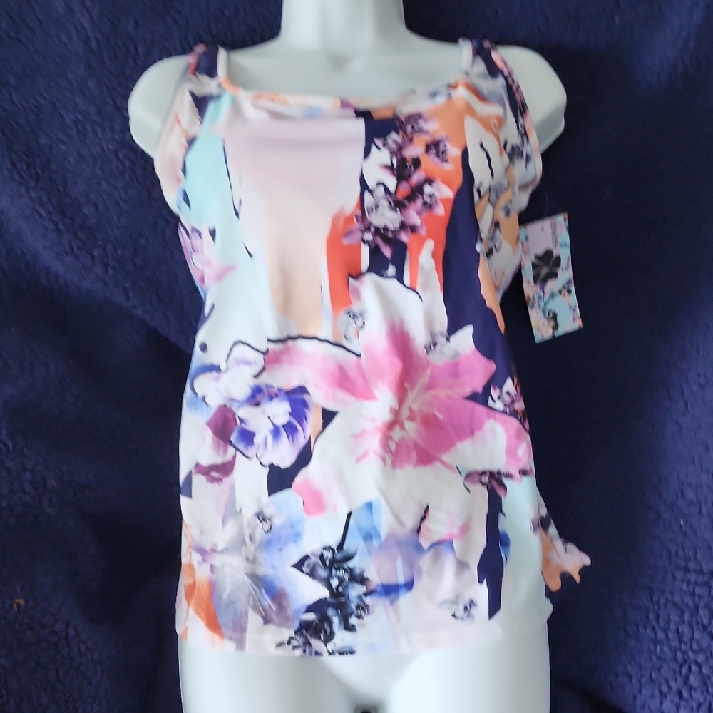 Hapari Cream and Pink Fitted Sleeveless Camisole